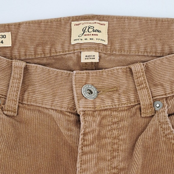 J Crew 484 Corduroy Pants Mens Size 32x30 Brown Straight Fit Cotton Blend - Picture 4 of 11